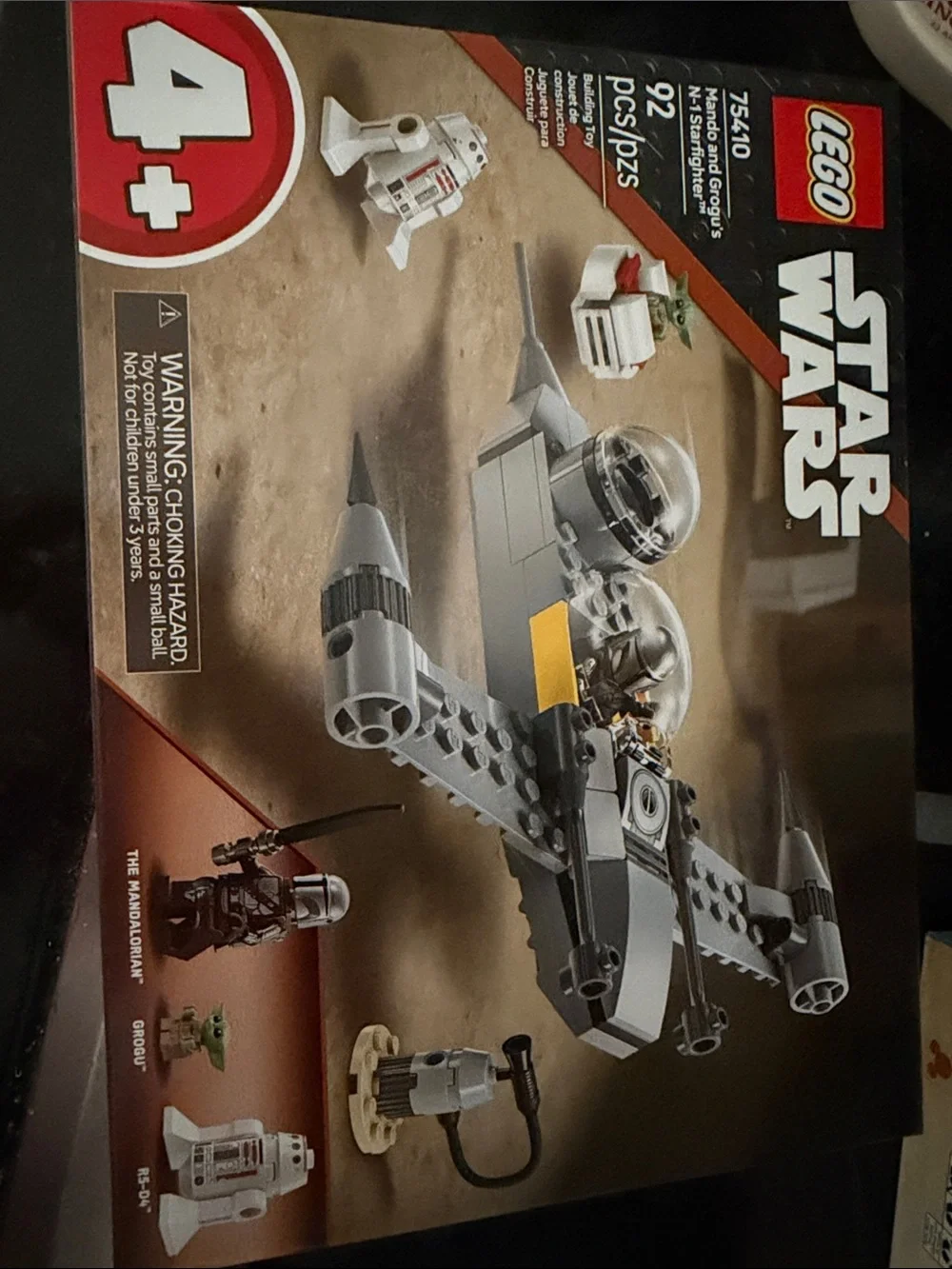 Lego Star Wars Gray and Black Razor Crest Shuttle with Yellow Accents